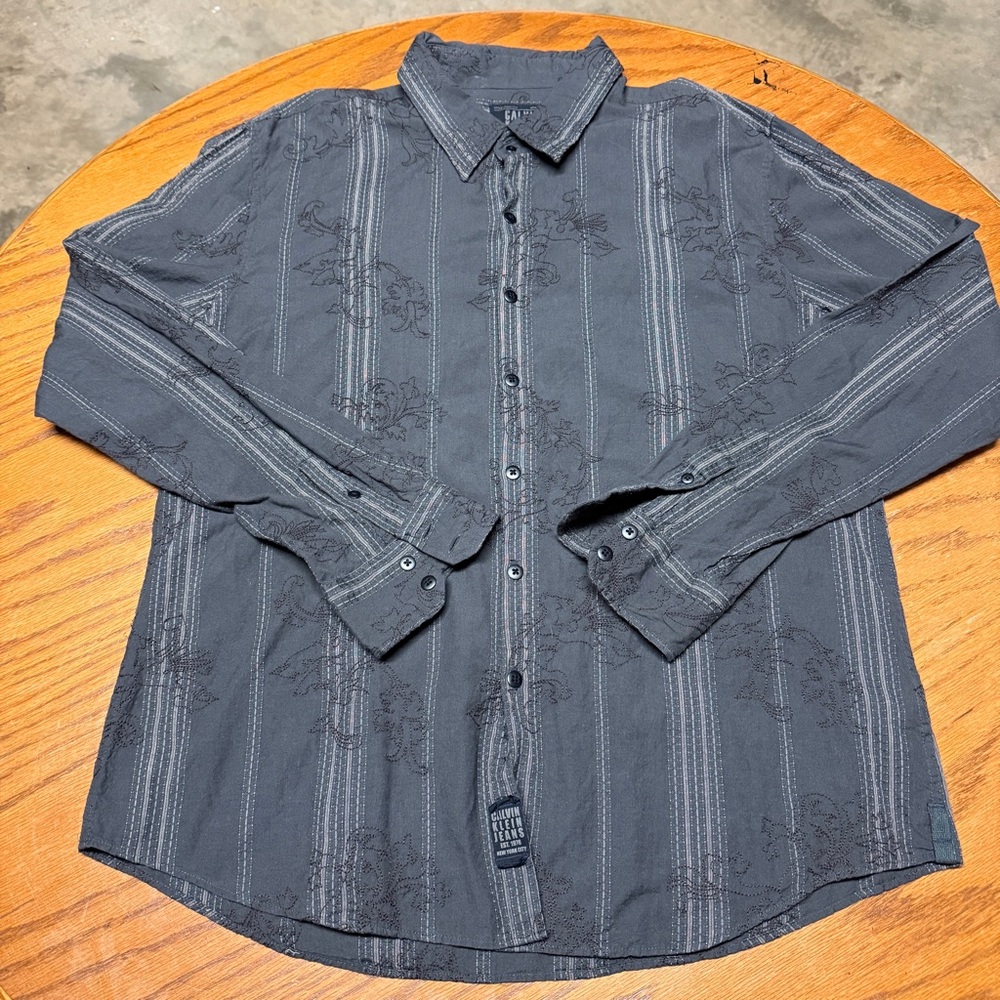 Calvin Klein Jeans Dark Gray Casual Button-Down Shirt